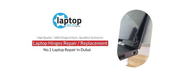 Laptop hinge repair in Dubai — dedicated hinge machine, all brands, live on the bench